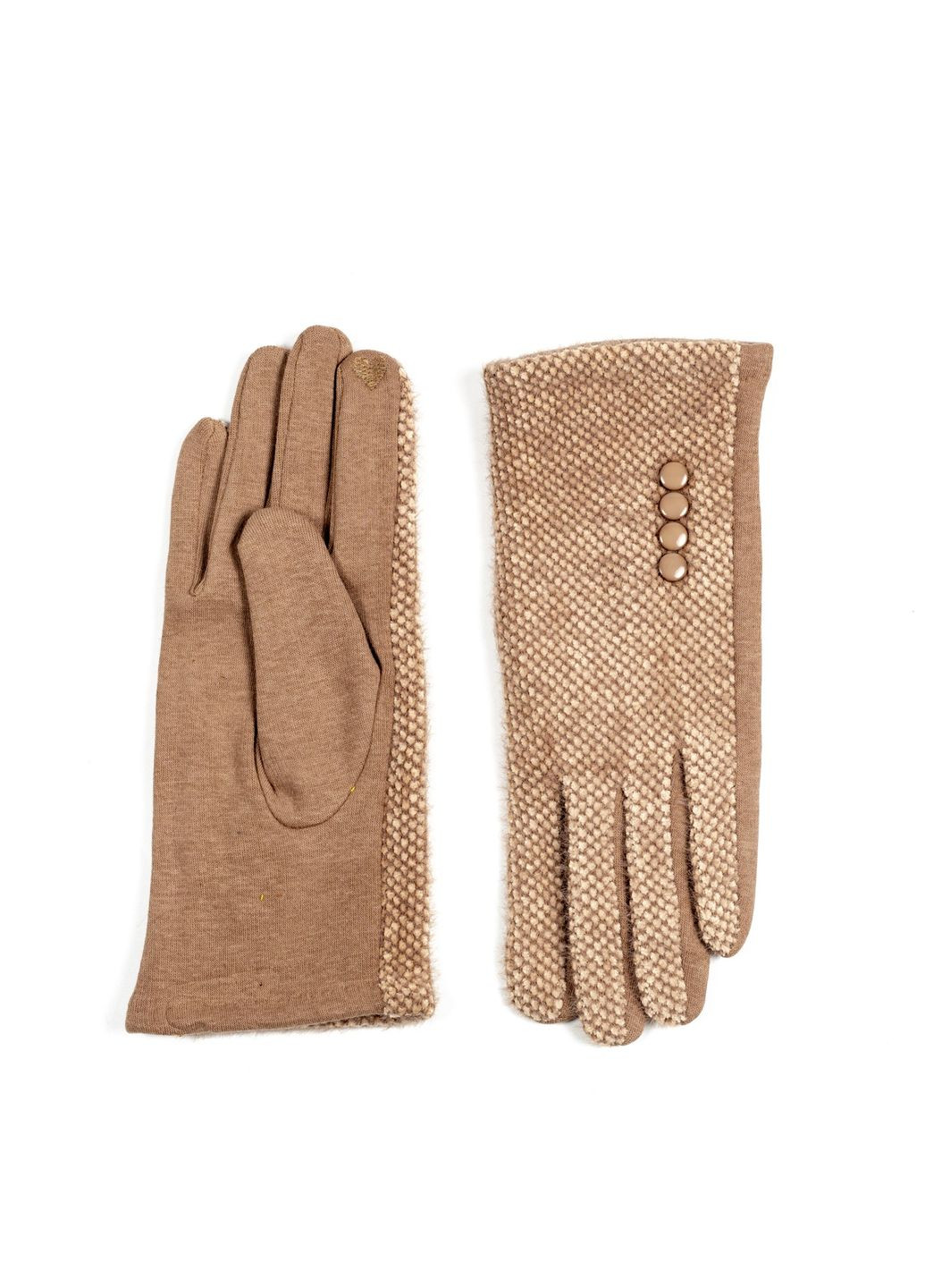 Рукавички Smart Touch жіночі комбіновані бежеві ДРЮ LuckyLOOK 584-570 (322790717)