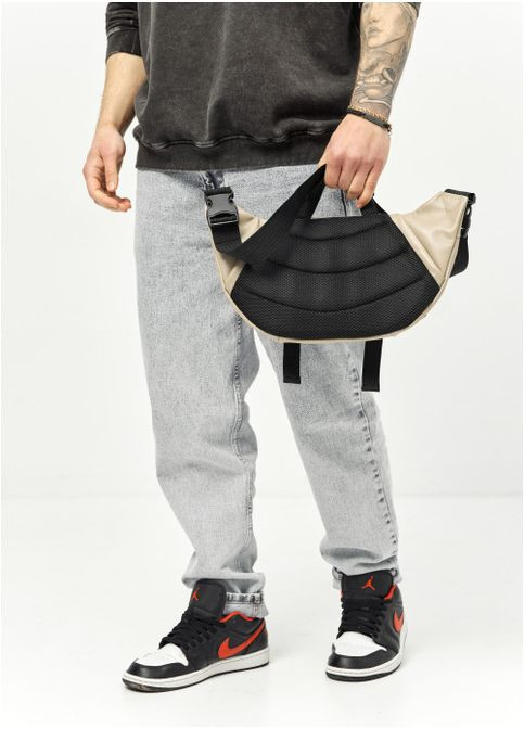 Большая мужская поясная сумка бананка из натуральной кожи Серая (1007038721) Sambag (360752363)