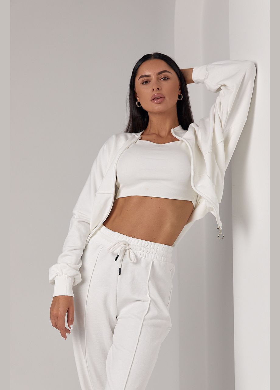 Спортивний костюм з прямими штанами та кофтою на блискавці Lurex (300073365)