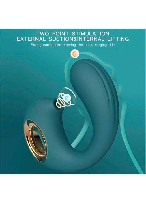 Клиторальный вакуумный вибростимулятор Dolphine Licker Vibe зеленый — Вибраторы No Brand (366892045)