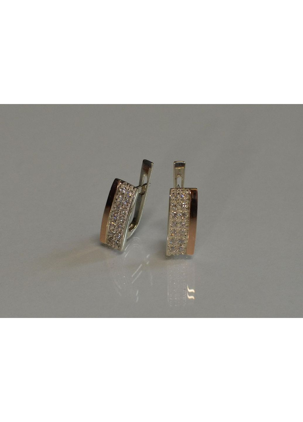 Серебряные серьги с накладками из золота Silver Style (367112895)