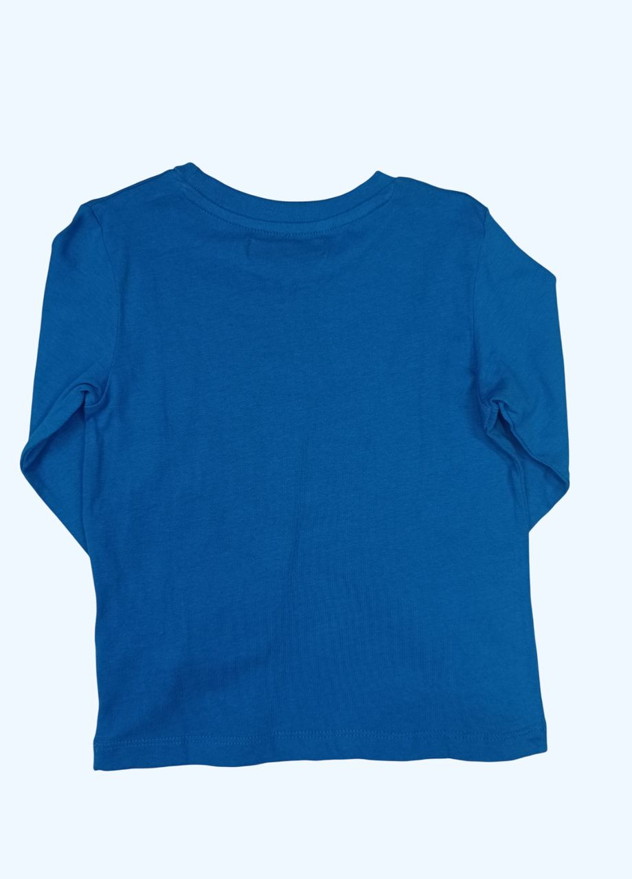 Синий демисезонный повседневный лонгслив Minoti с надписями