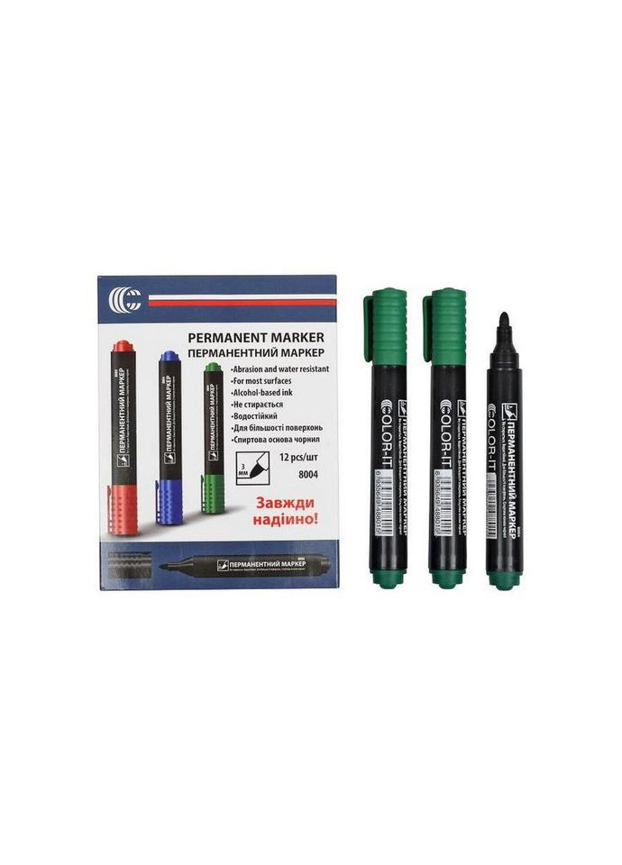 Маркер зеленый 8004(Green) Diamont "C" в упаковке 12 шт Color-it (336027074)