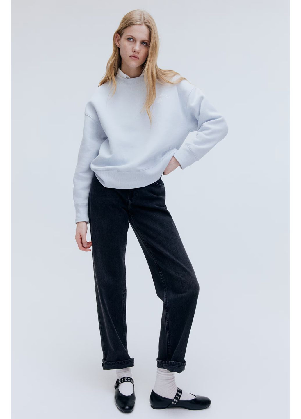 Голубой светшот женский H&M надпись (362134594)