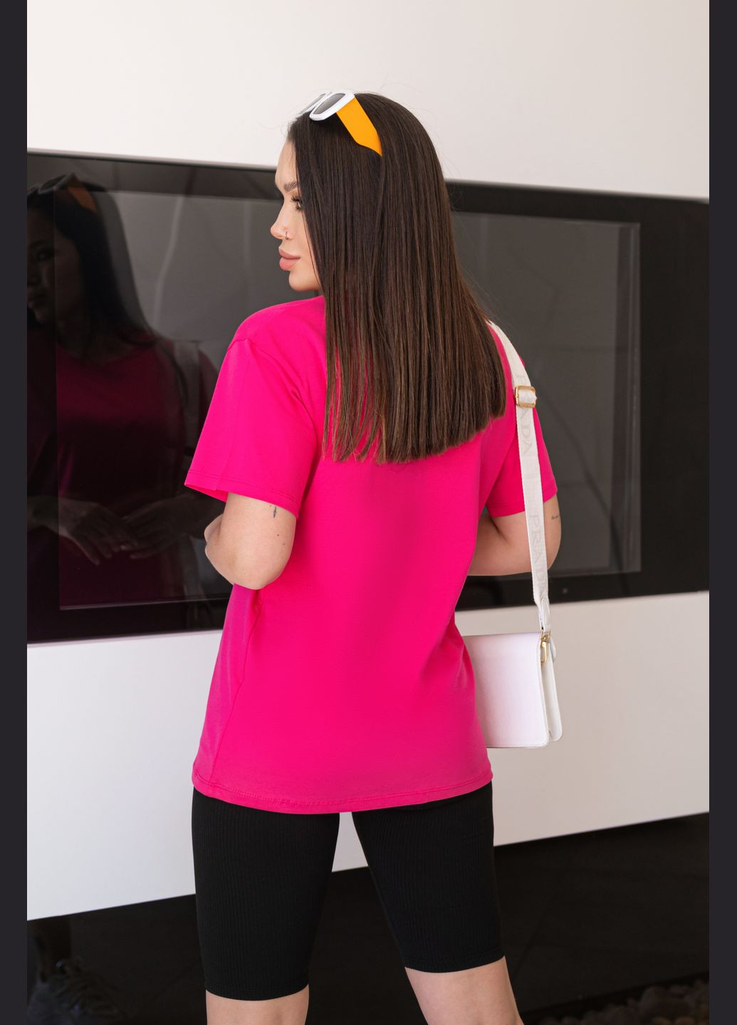 Малиновая летняя базовая женская футболка с коротким рукавом Fashion Girl Enkel