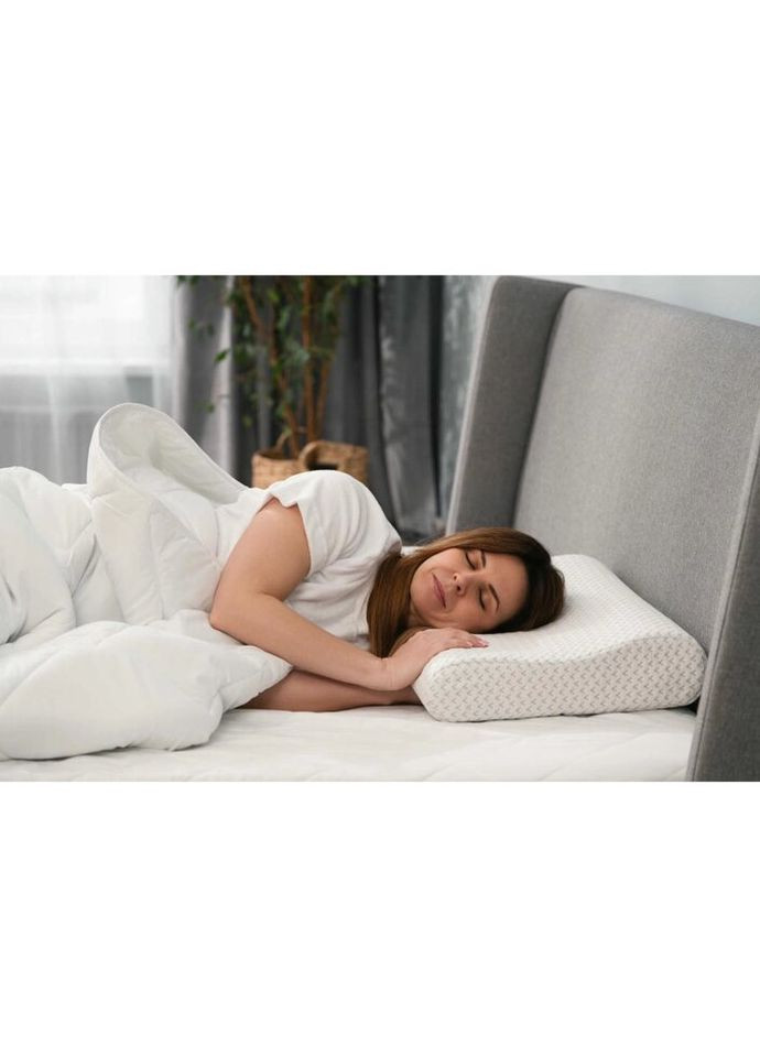 Подушка ортопедична Sleepwell ART6040COP 60х40х11/9 см біла Ardesto (336148141)