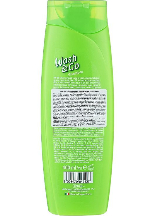 Шампунь для нормального волосся з екстрактом жасмину - 360ml (1058386-16246118) Wash&Go (368740682)