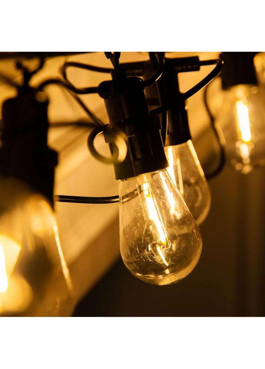 Уличная гирлянда в стиле ретро светодиодная желтая S14 на 10 LED ламп длиной 5 метров S14Y Garlando (366964097)