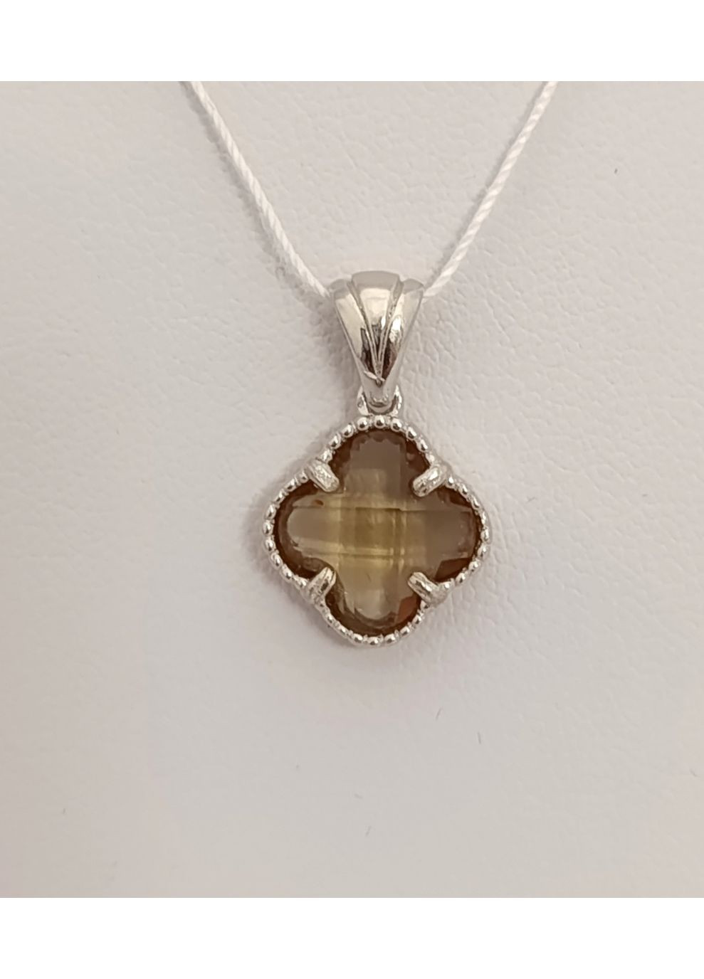 Серебряная подвеска с султанитом "Клевер" ПКЛВ/м-слт No Brand Підвіска (359472212)