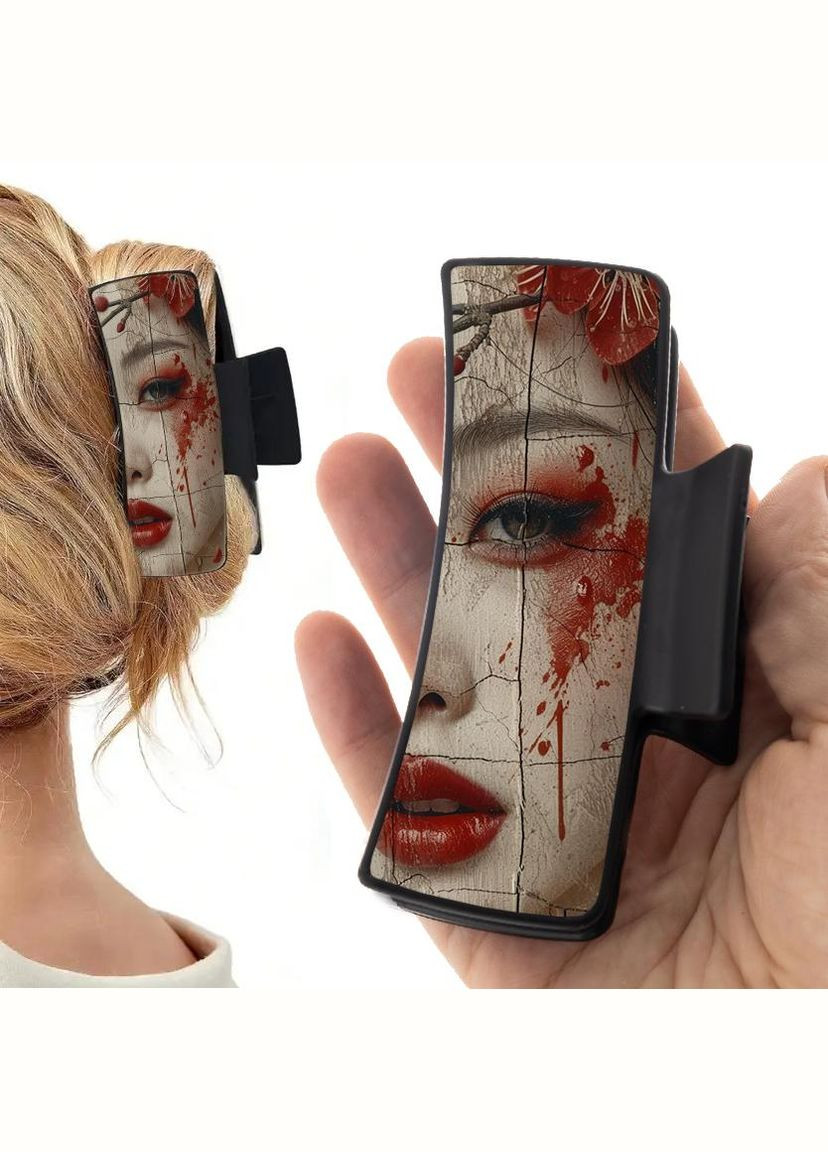 Заколка крабик для волос женская зажим шпилька #0026 черная No Brand (315631129)