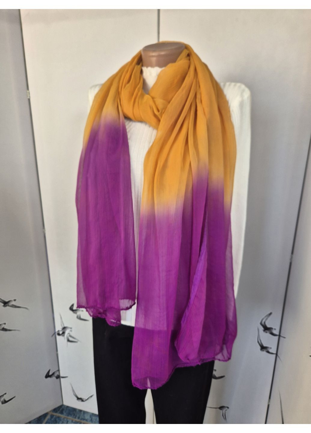 Шарф-палантин жіночий з градієнтним переходом літо-весна-осінь 200х97 см G&N (367047320)