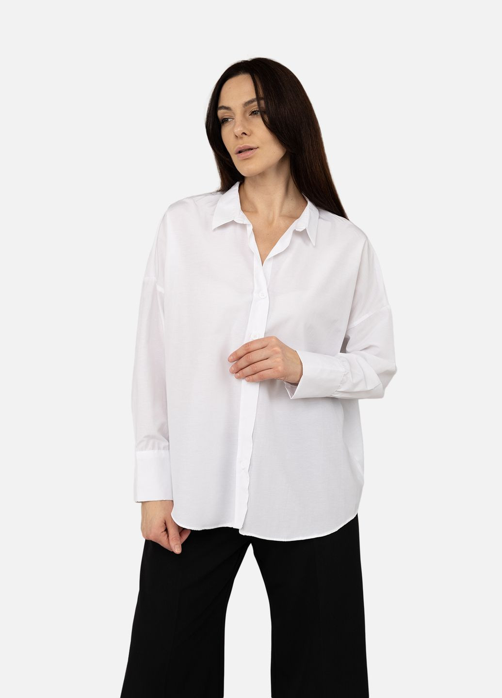 Сорочка з довгим рукавом жіноча колір білий ЦБ-00269353 Reyon (316655790)