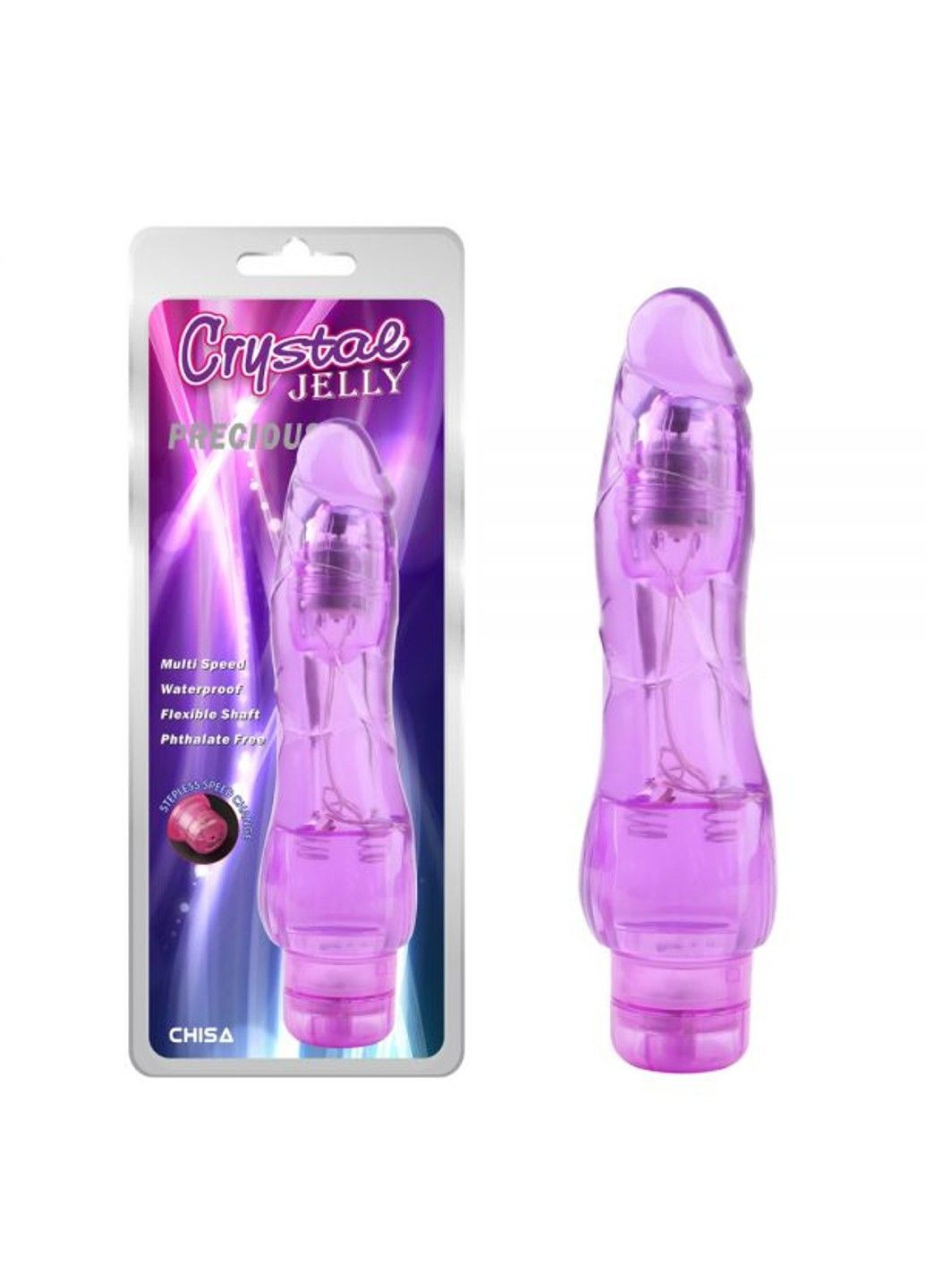 Вибромассажер Jelly Crystal Precious, Purple Chisa (289783762)