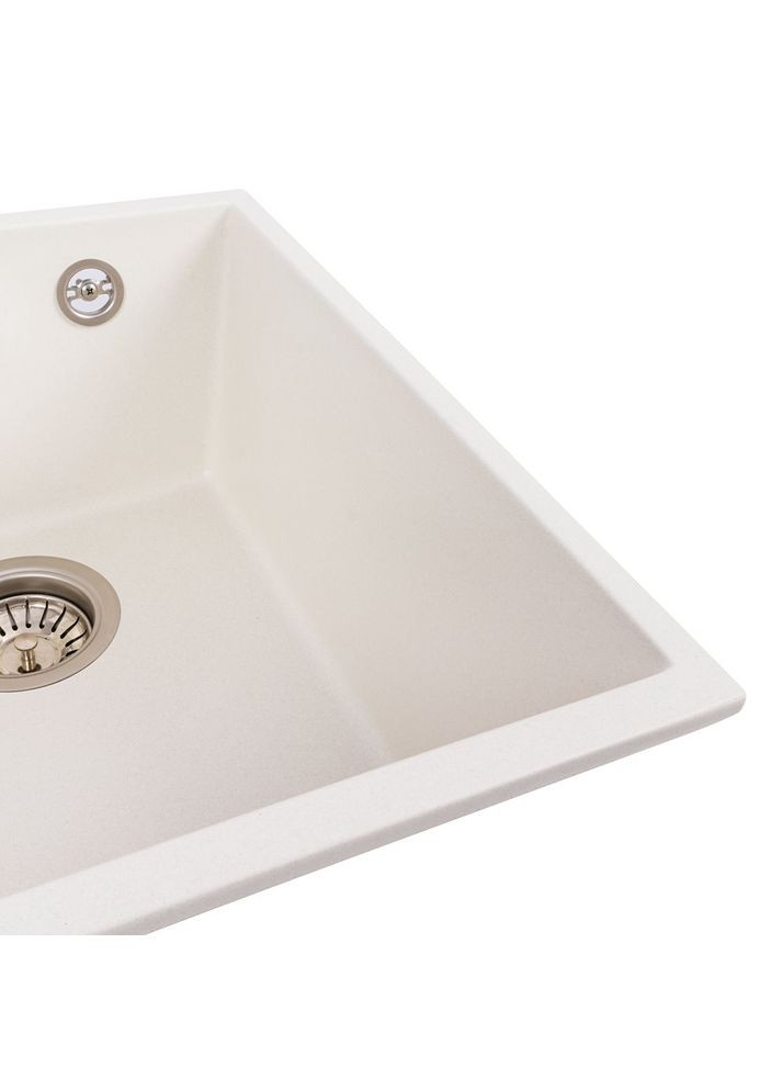 Гранітна мийка для кухні ROXY 3744 матова Білосніжна Valeso (370269020)