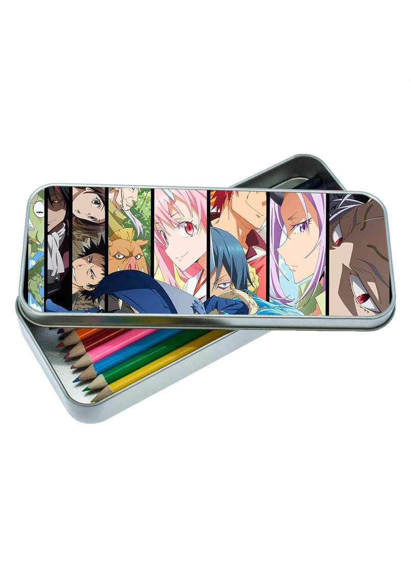 Органайзер для канцелярских принадлежностей металлический, кейс для мелочей О моем перерождении в слизь #011 7*18 см Silver No Brand (309152025)