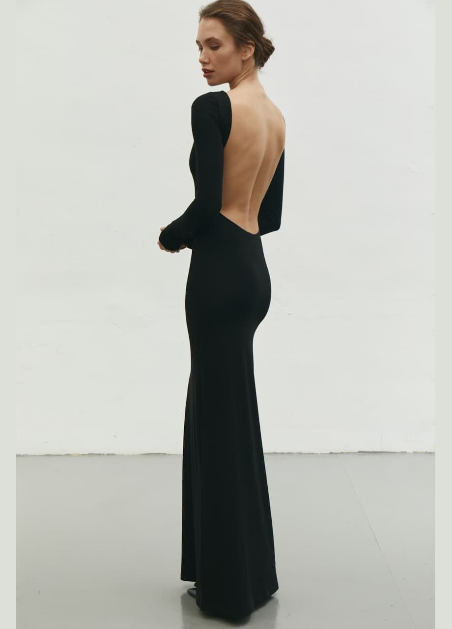 Чорна сукня з відкритою спиною 696 Papaya