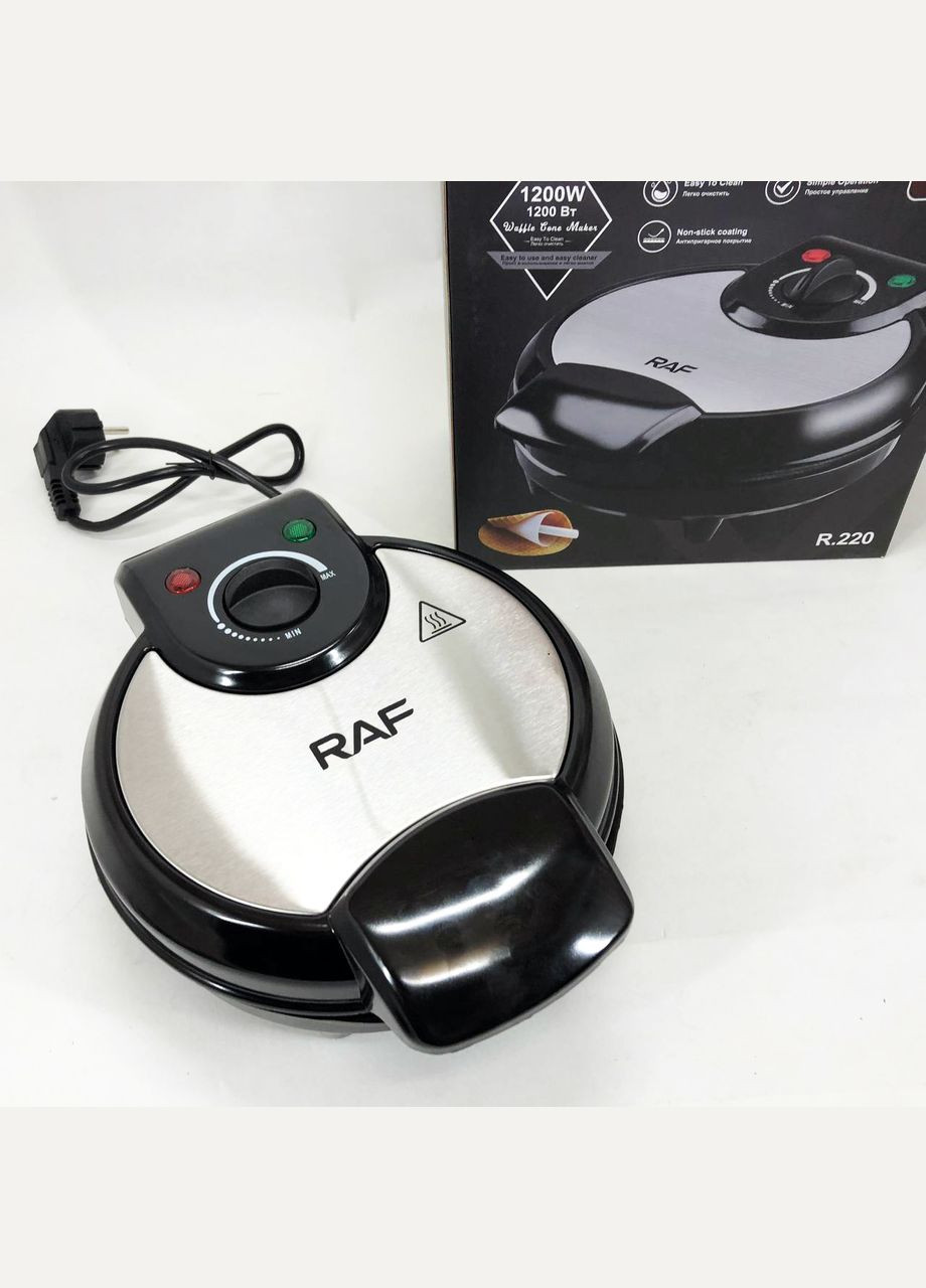 Вафельница электрическая R.220, 1200 Вт с антипригарным покрытием RAF (364664975)