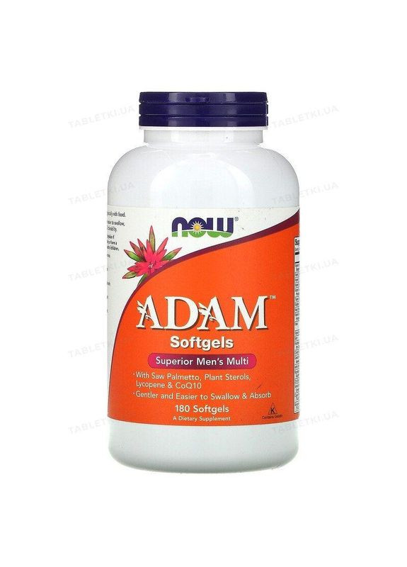 NOW ADAM MALE MULTI у м'яких капсулах №180 Now Foods (308071330)