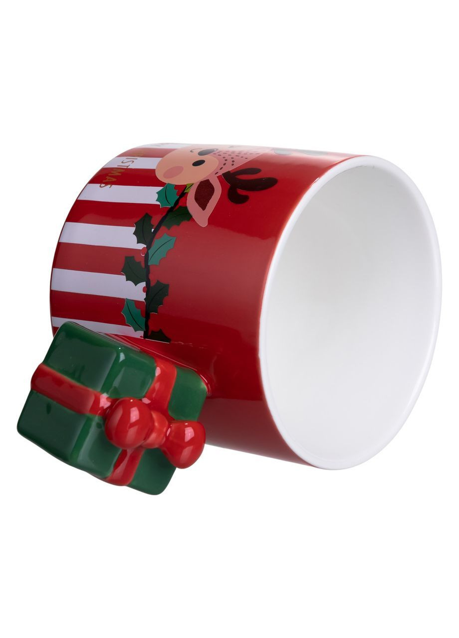 Чашка фарфоровая Merry Christmas 400 мл, красный Yiwu (369960248)