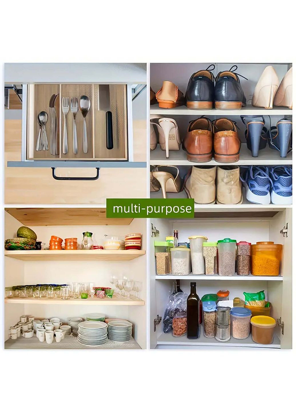 Антибактеріальний протиковзкий килимок для холодильника, кухні, полиць, ящиків шаф 45х100 см Kitchen Master (360801503)