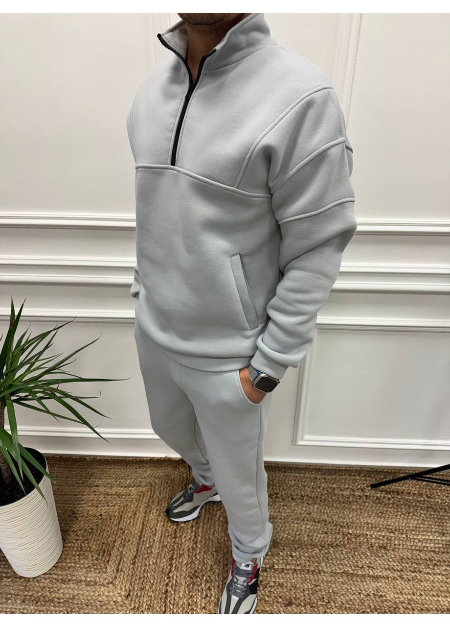 Серый демисезонный костюм двойка кофта и брюки,тринитка на флисе турция Україна