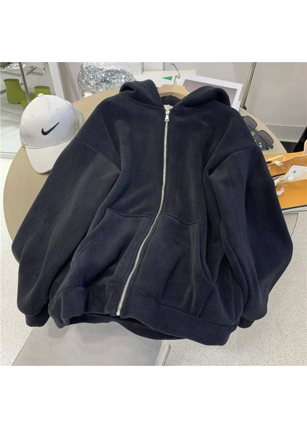 Тепле худі на блискавці з флісу No Brand (365264871)