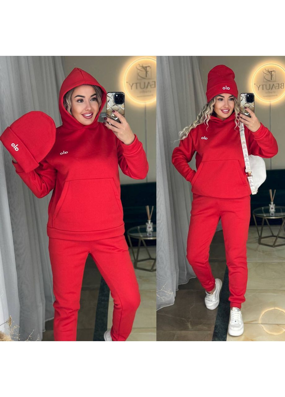 Костюм OLA трійка теплий,трьохнитка на флісі люкс,худі,штани та шапка Україна (366266775)