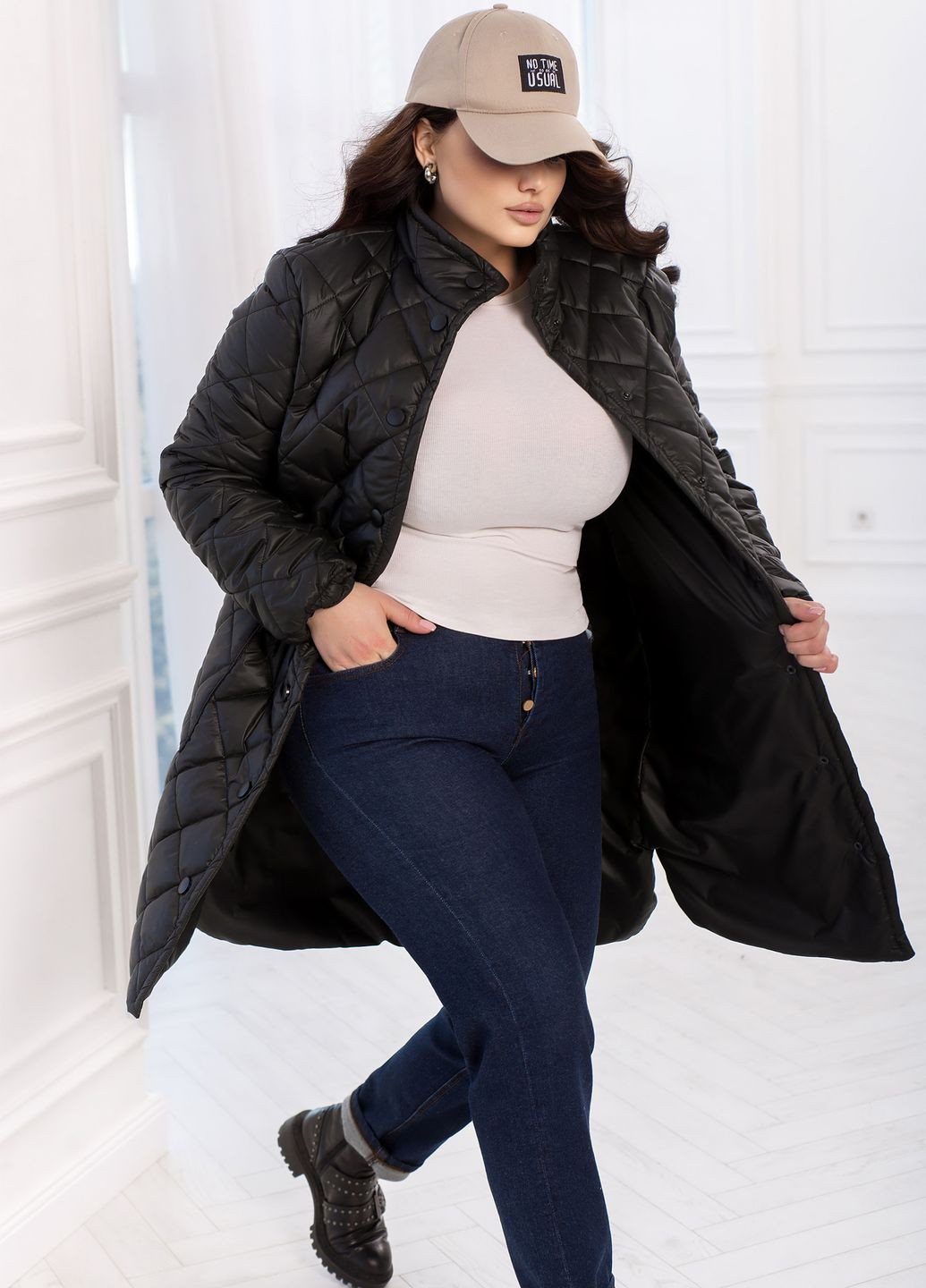 Чорна демісезонна демісезонна куртка куртка-пальто No Brand