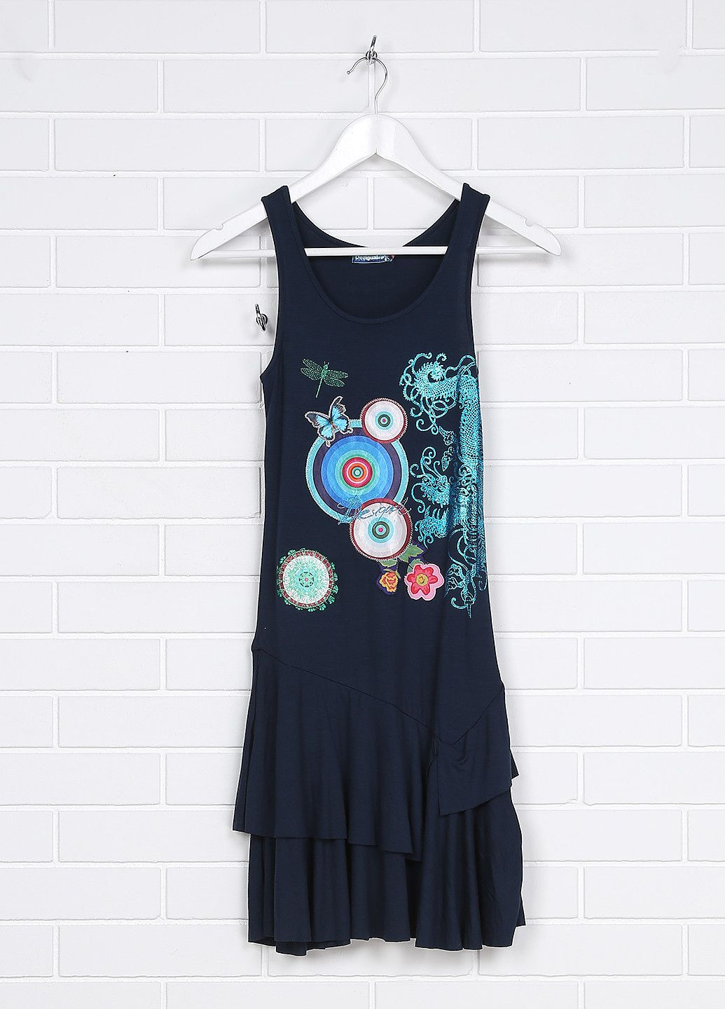 Тёмно-синее платье красный Desigual (323065615)