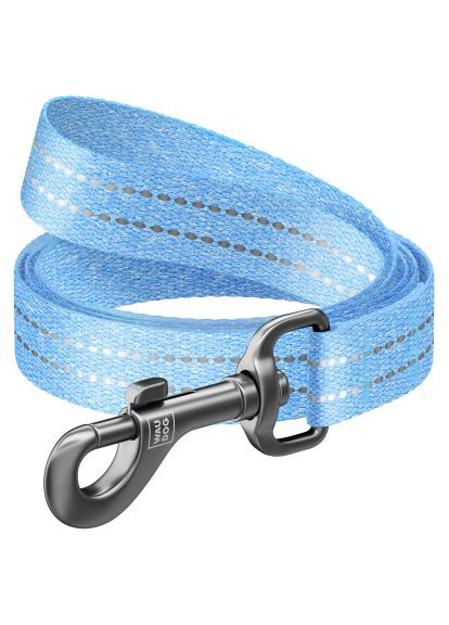 Повідок для собак Re-cotton світловідбивний M Ш 20 мм Д 500 см блакитний (40152) WAUDOG Re-cotton світловідбивний M Ш 20 мм Д 500 см блаки (366701810)