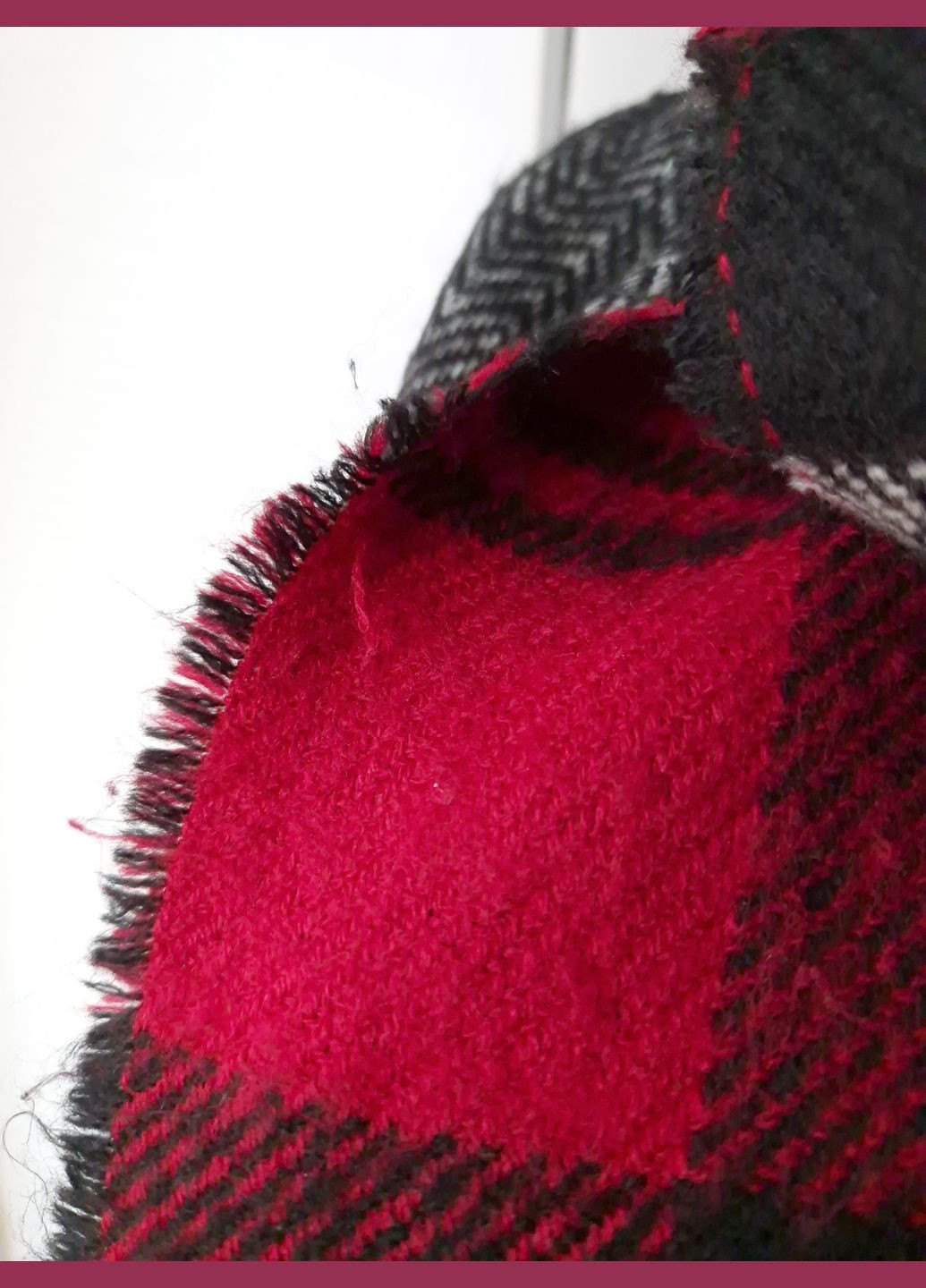 Шарф-палантин женский в клетку и геометричный принт теплый зима-весна-осень 192х60 см No Brand (317433196)