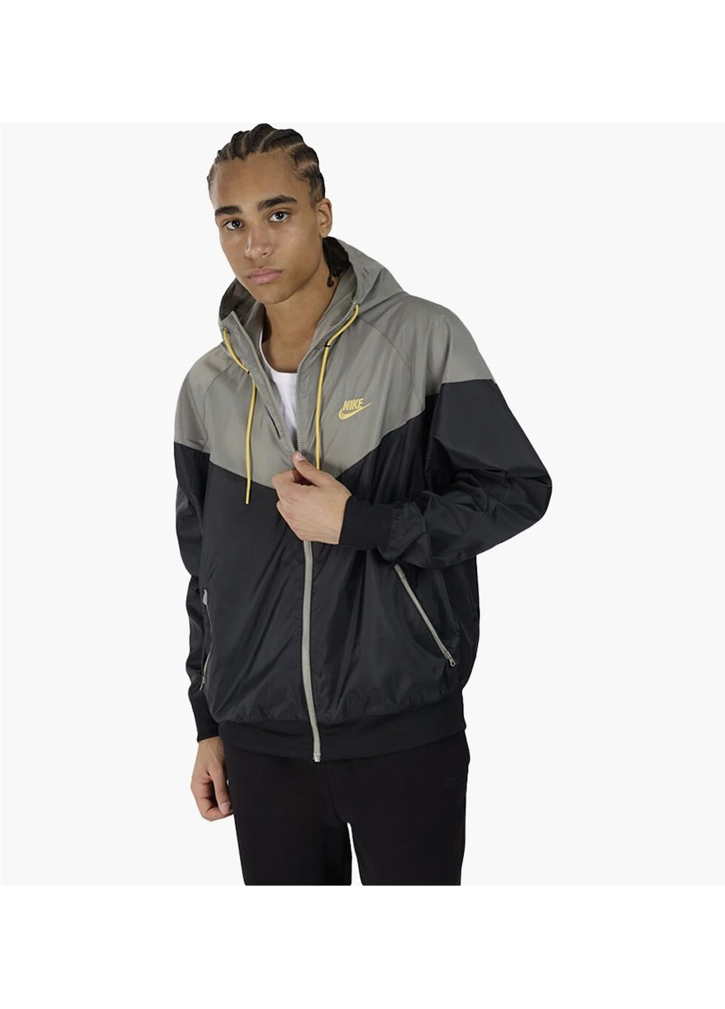 Оливковая ветровка мужская nsw windrunner woven jacket black/olive Nike