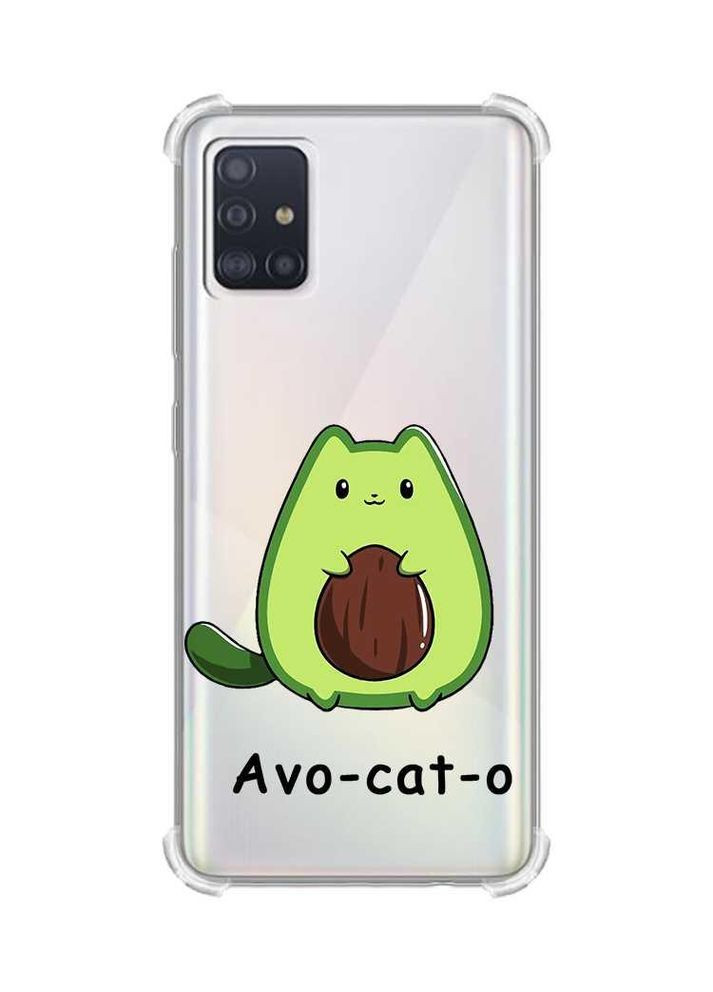 Чехол с утолщенными углами для Samsung Galaxy A51(2020)/A515 Котик Авокадо (принт 306) Creative (355389106)