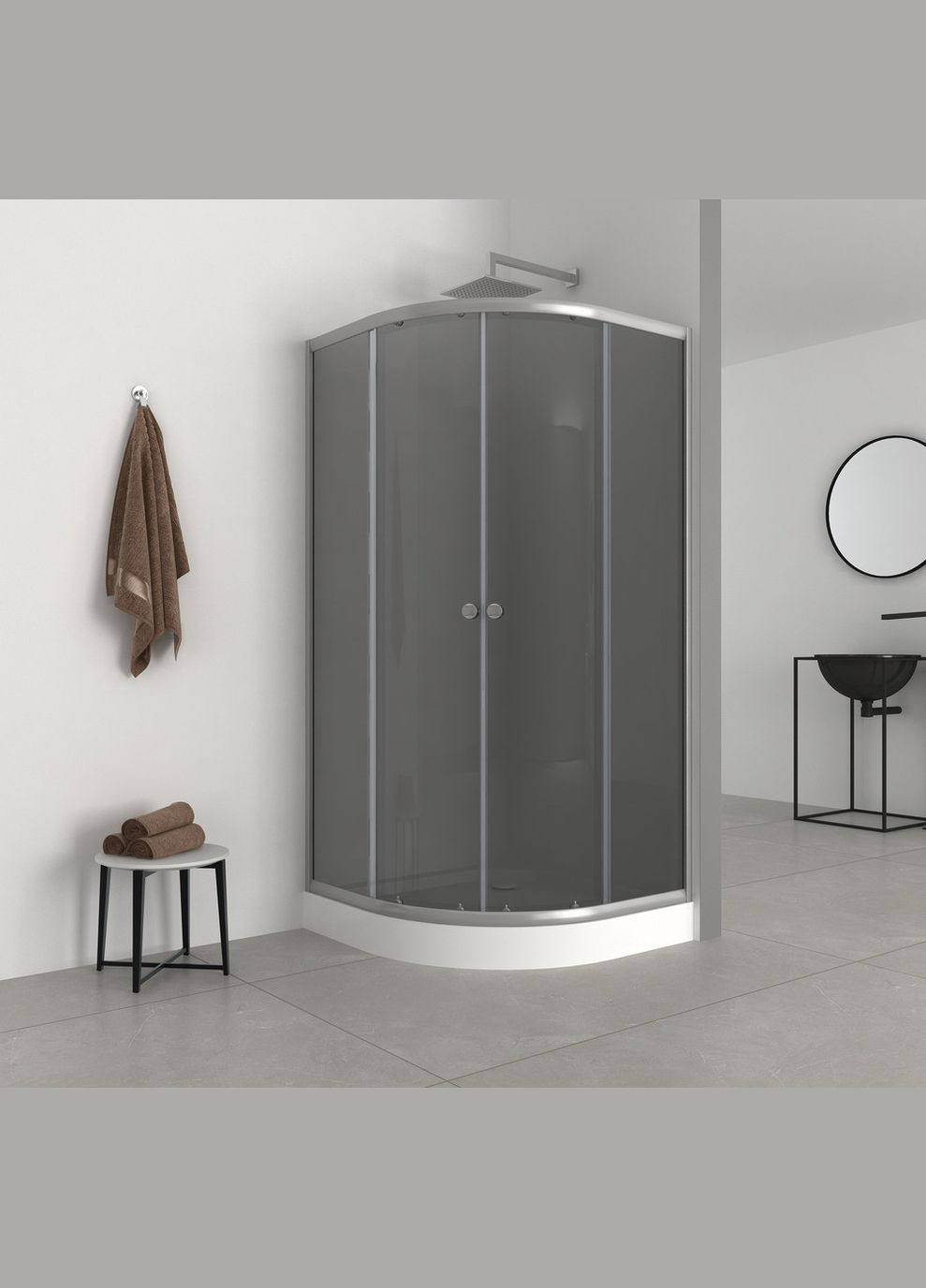 Душова кабіна з низьким піддоном PLAIN SCT02-90x90x195-GR SATIN сіре тоноване скло 4мм (MI6898) Mixxus (321204288)