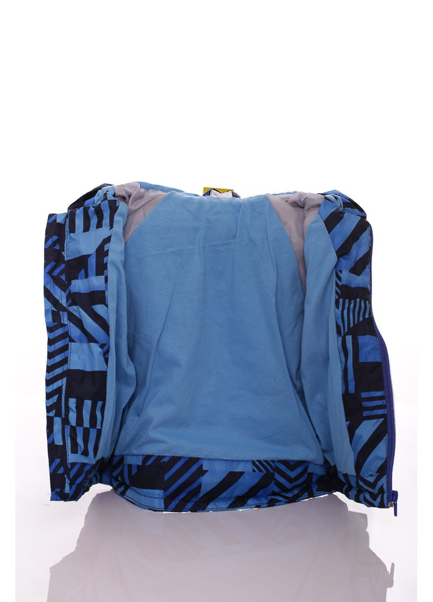 Синя демісезонна куртка для хлопчика нуль на холлофайбері з принтом синій абстракції 74 см (45004) BABYKROHA