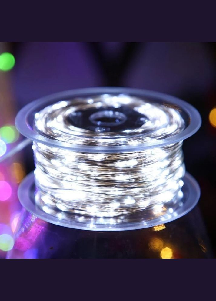 Гирлянда новогодняя 1000 LED 25 м белое свечение 119133-038 No Brand (346528671)