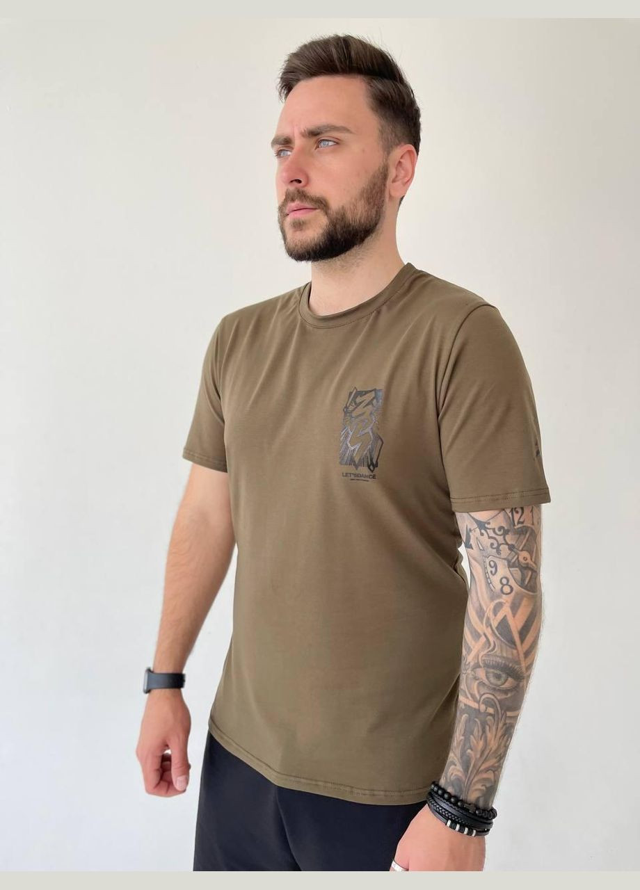 Хаки (оливковая) футболка No Brand