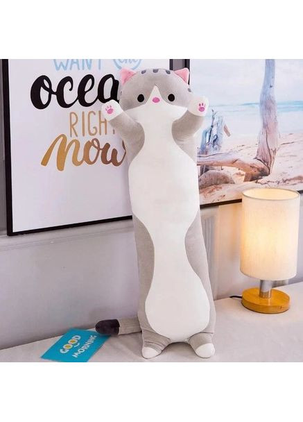 Гігантська м'яка плюшева іграшка Довгий Кіт Батон котейка-подушка 110 см China (361075016)