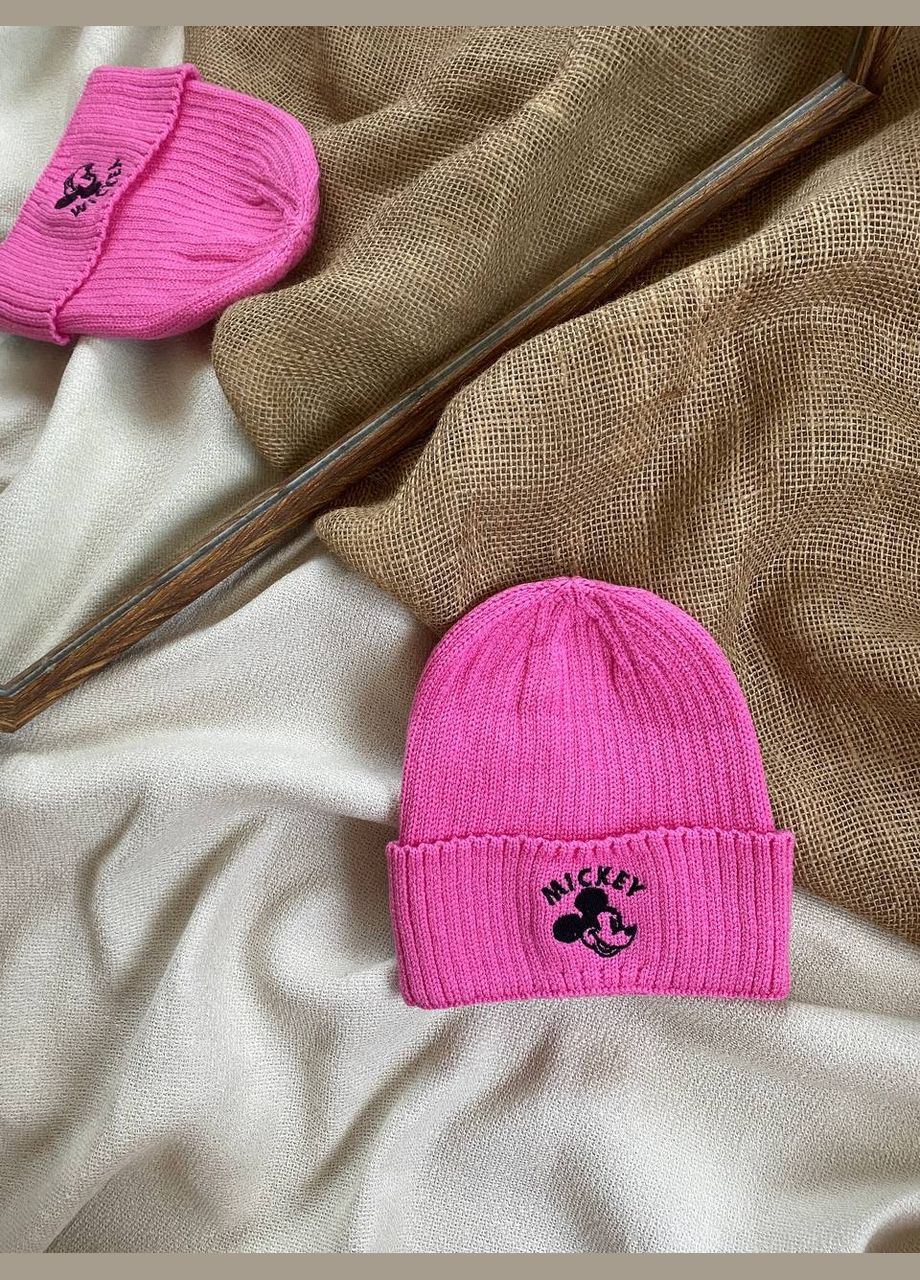 Дитяча рожева шапка для дівчинки Мікі на 2-4роки Talvi Мікк (307496676)