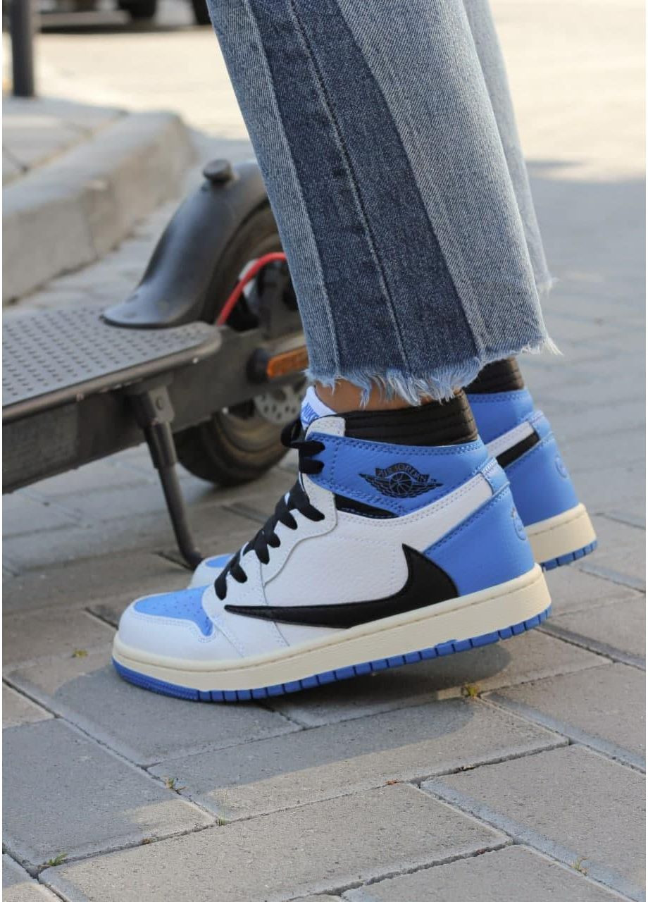 КРОСІВКИ ЖІНОЧІ NIKE AIR JORDAN RETRO 1 HIHG X FRAGMENT X TRAWIS SCOTT НАЙК АІР ДЖОРДАН No Brand білі демісезони (367168760)