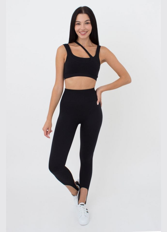 Топ жіночій безшовний з асиметричними бретелями - Чорний M/L Giulia Lichi by Lichi (316629004)