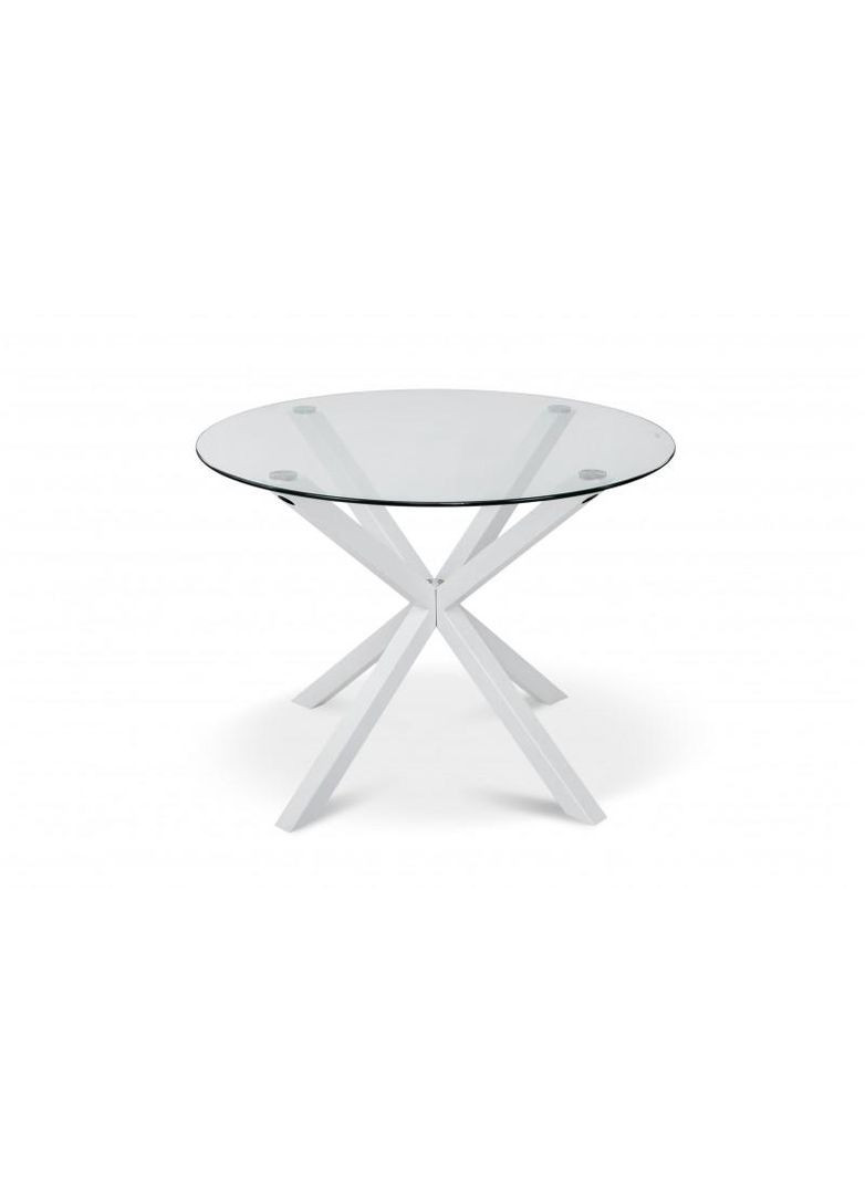 Обідній стіл круглий скляний Gin 1000x750 мм Білий Мікс Меблі 855378-02 855378 Мікс меблі (355468152)
