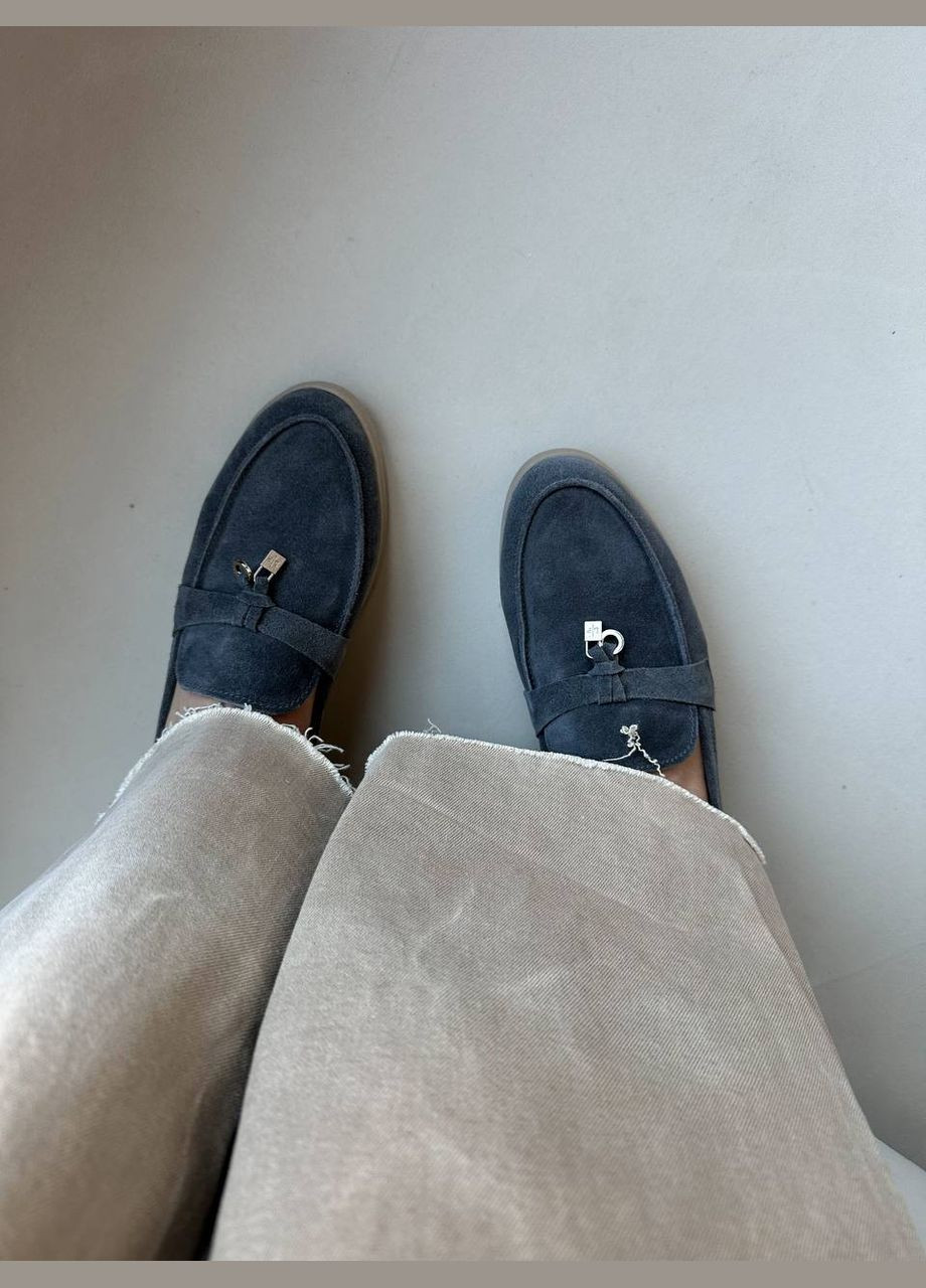 No Brand Жіночі стильні лофери натуральний сірий колір замш колір сірий з натуральна замша, — демісезон (302450715)