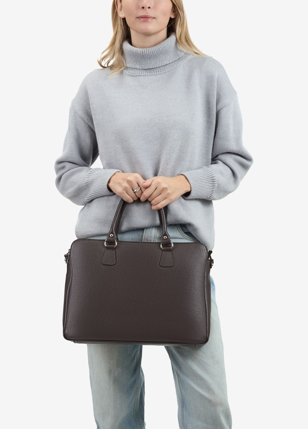 Сумка для ноутбука жіноча шкіряна велика на блискавці Briefcase Regina Notte (369446298)