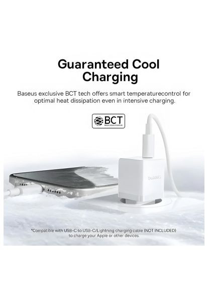 Зарядное устройство 1xUSB-C 20W + 1xUSB white + cable USB-C to USB-C 60W 1.0m (P10111608213-01) Baseus 1xUSB-C 20W + 1xUSB white + cable USB-C to USB-C 6 (369882664)