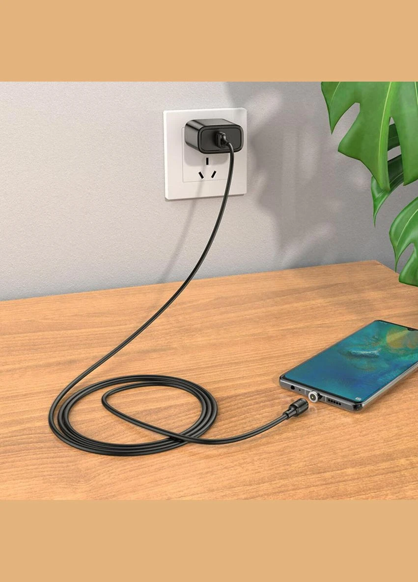 Кабель X52 USB to TypeC 3A, 1m, PVC, PVC connectors, magnetic, Black Hoco (304265347)