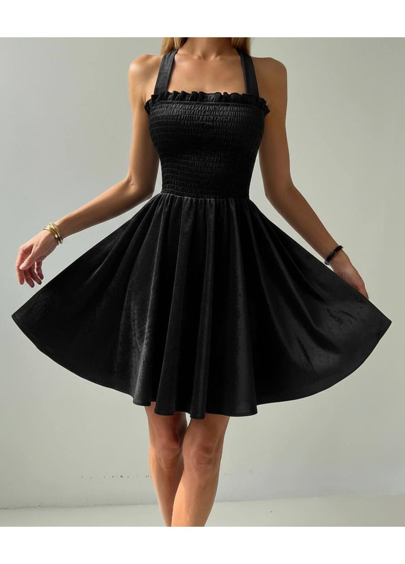 Черное кэжуал платье N.Family однотонное