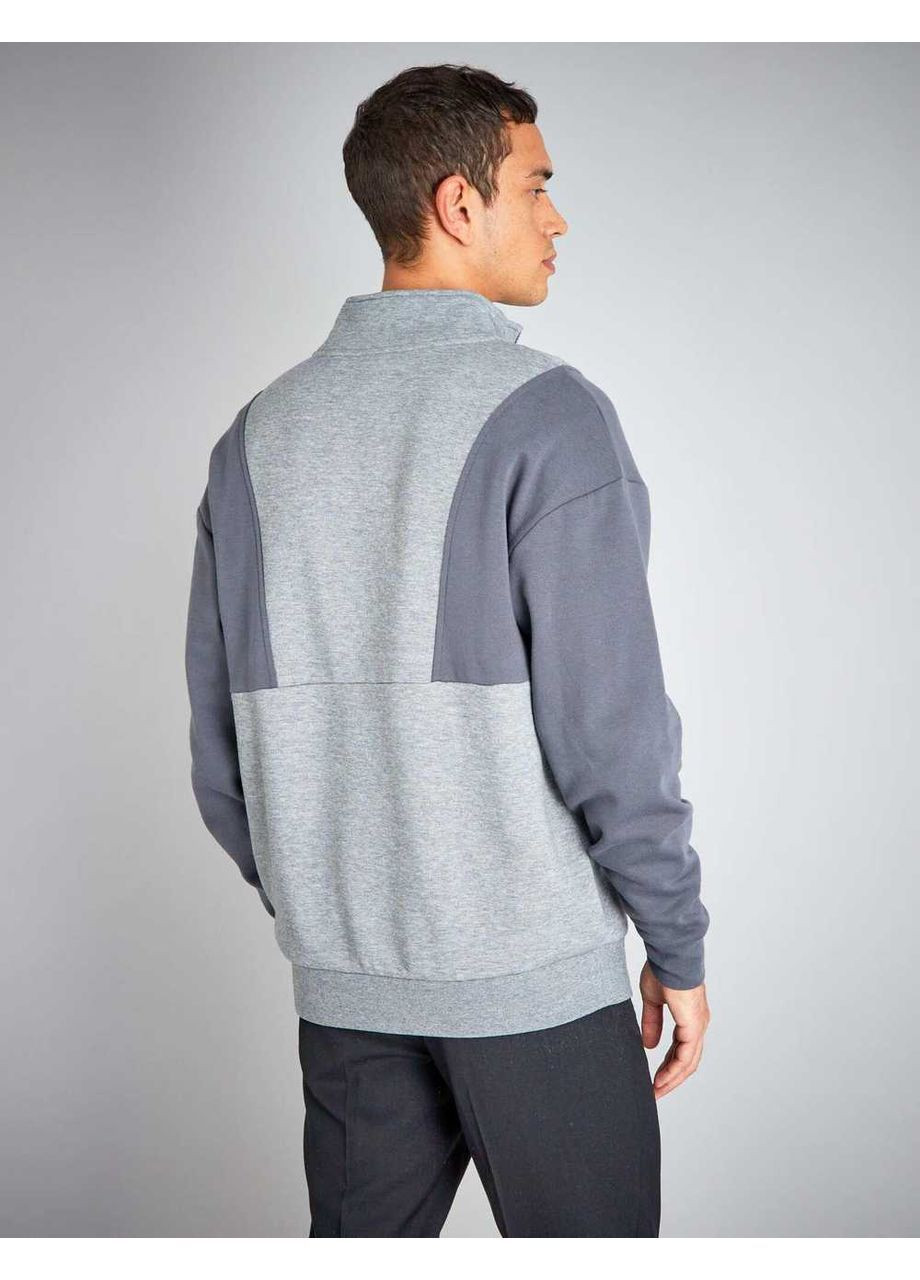 Сірий світшот фліс,сірий-темно-сірий, Kiabi (278278402)