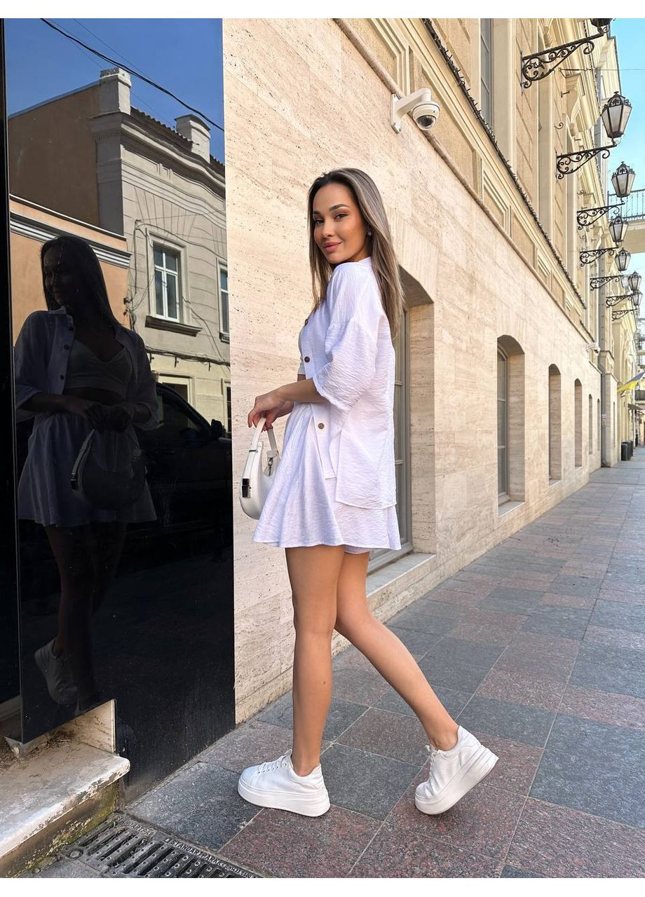 Льняной костюм с шортами Fashion (348416972)