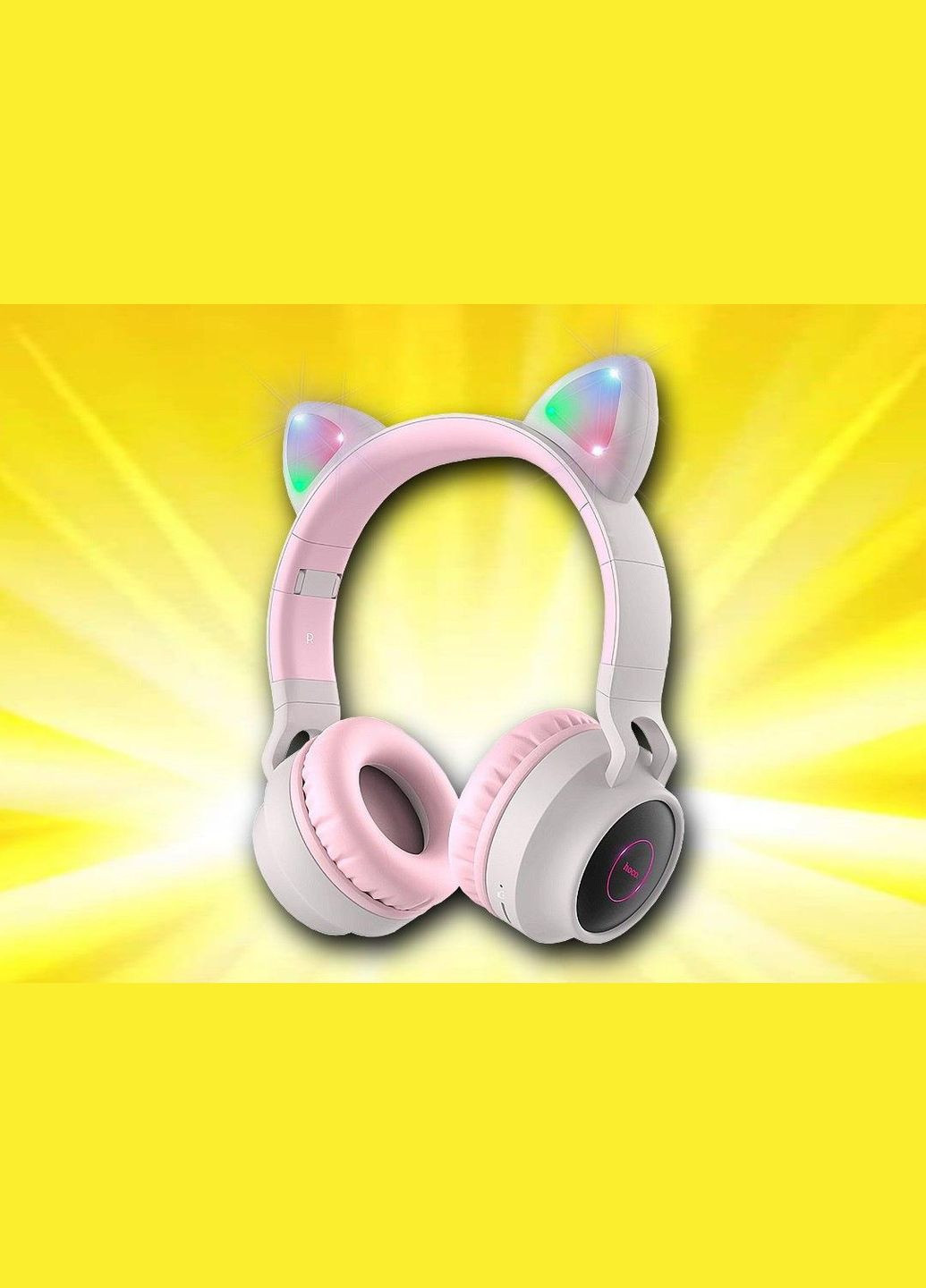 W27 Cat ear навушники бездротові BT і AUX з вушками сірі Hoco (280877012)